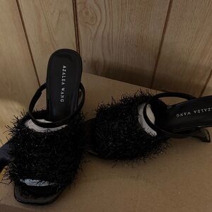 Azalea Wang Black Fuzzy Heels
